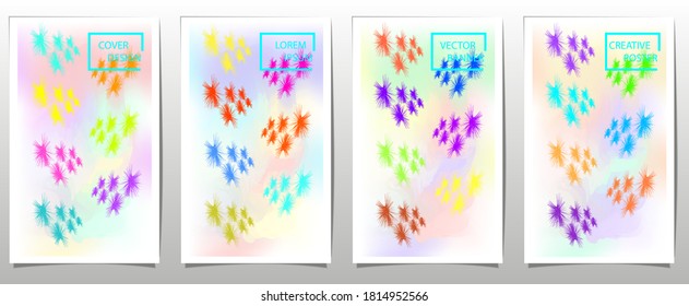 Set of bright colorful vector background. Abstract illustration.
