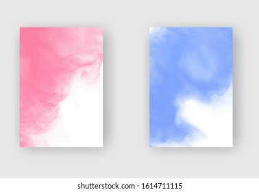 Set of bright colorful vector watercolor background. Abstract illustration