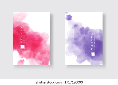 Set of bright colorful vector watercolor background. Abstract illustration