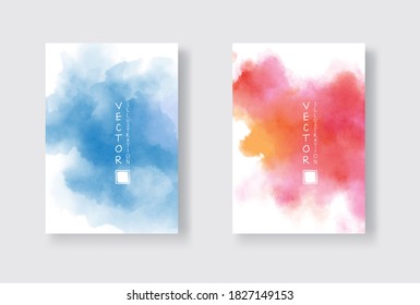 Set of bright colorful vector watercolor background. Abstract illustration