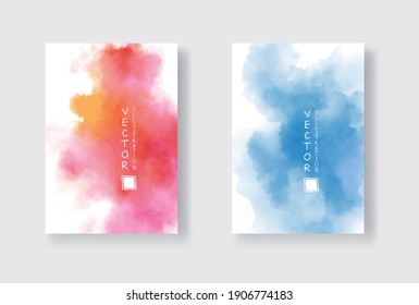 Set bright colorful vector watercolor background  Abstract illustration