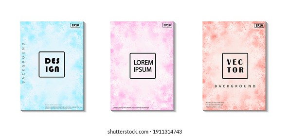 Set of bright colorful vector watercolor background.Modern alcohol ink watercolor splash in mint color artwork. Futuristic design. Abstract liquid flow, fluid shape painting. Holi Paint Texture.EPS10.