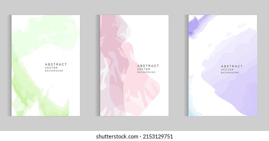 Set of bright colorful vector watercolor background. Abstract illustration