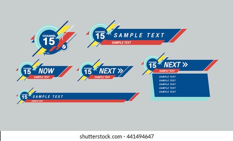 Set of bright colour banners of lower third
