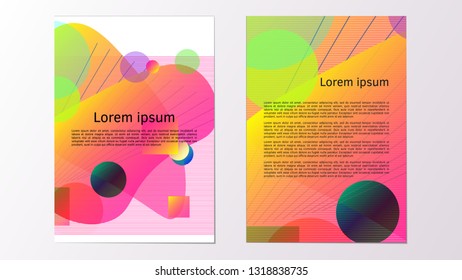 Set of bright creative geometric cover. Designer corporate style. Colorful background