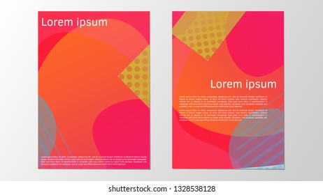 Set of bright creative geometric cover. Designer corporate style. Colorful background