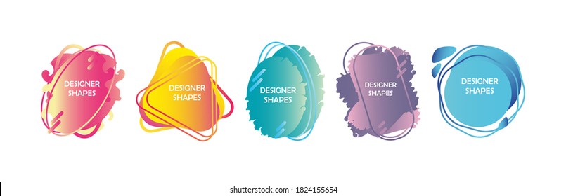 Ein Satz heller Designerformen. Vektorgrafik einzeln.
