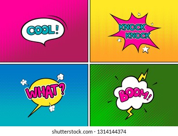 Set Dialog Picture Blank Template Pop Stock Illustration 1262932228