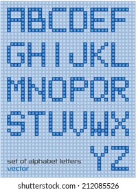 Set of bright digital alphabet letters