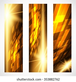 Set of bright digital banners for your design artwork. Vector illustration.