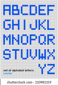 Set of bright digital letters