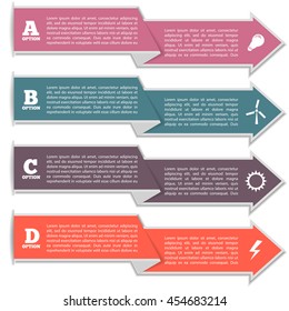 Set of bright elements for info graphics, paper ribbons,  vector illustration.