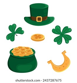 Set of bright elements for St. Patrick's Day