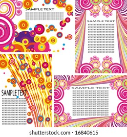 Establecer una tarjeta de fondo festiva brillante Multicolor y formularios blancos para su VECTOR de diseño (Consulte Jpeg también en mi cartera)
