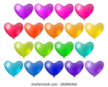 Set of bright festive balloons unusual shape, festive design elements