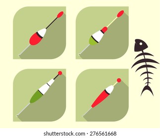 set of bright floats