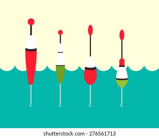 set of bright floats