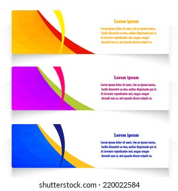 Set of bright flyers isolated on white background. Vector illustration. 