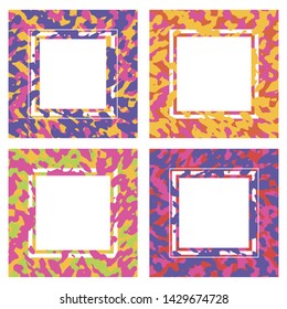 set of bright frames with abstract organic forms.