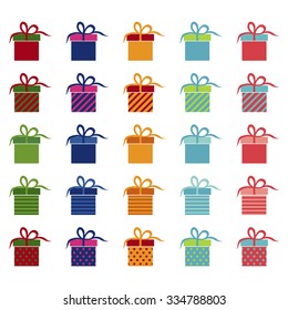 Set of bright gifts, vector illustration