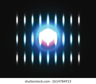 A set of bright, glowing energy bursts, star patterns, and radiant effects on a dark canvas. Perfect for design purposes, digital projects, or effects in visual presentations.