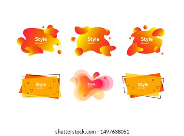 Set of bright gradient flowing shapes. Dynamical colored forms. Vector illustration. Can be used for advertising, marketing, presentation
