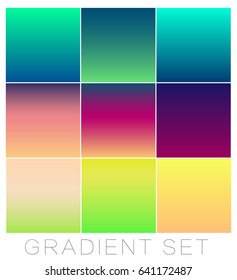 Set of bright gradients for the background. Color Collection