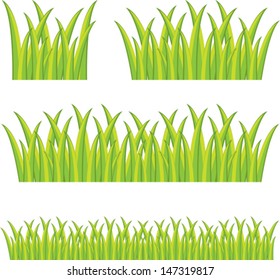 set of bright green grass