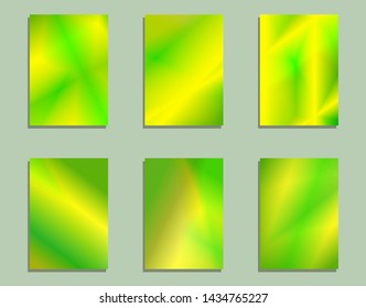 set of bright green yellow holographic cards