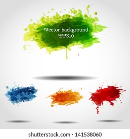 Set of bright grunge backgrounds in autumn colors. Vector illustration