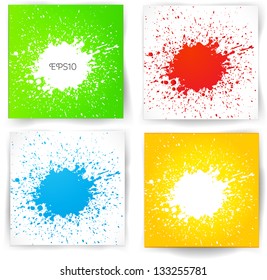  Set of bright grunge backgrounds. Vector illustration