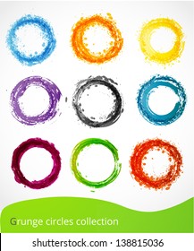 Conjunto de círculos brillantes para su diseño. Ilustración del vector