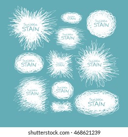 Set of bright hand-drawn scribble circles and stains for your design. Vector illustration