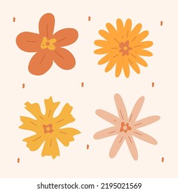 A set of bright hippie colors from the 60's 70's 80's