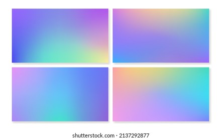 Set of bright holographic gradient backgrounds for web projects. Can be used as mobile wallpaper.