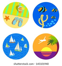 set of bright icons