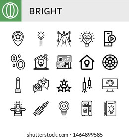 Set of bright icons such as Beach ball, Star, Creativity, Spotlights, Innovation, Play button, Blood, Lightbulb, Rubber land, Lighting, Color circle, Flashlight, Stars , bright