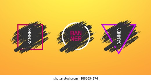 Set of bright labels with grunge stripes .Sale banner template design.Set of bright frames for the inscription.Vector illustration.	