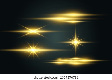 
Set of bright light effects.Bright beautiful star.