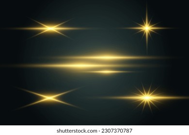 
Conjunto de efectos luminosos luminosos. Hermosa estrella.