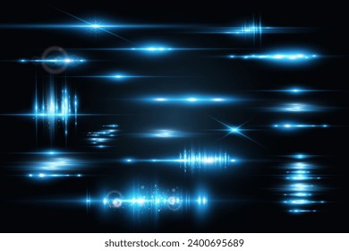 Set of bright light rays.Brigh light on the background.	
