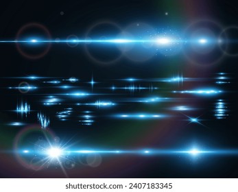 Set of bright light rays.Brigh light on the background.	
