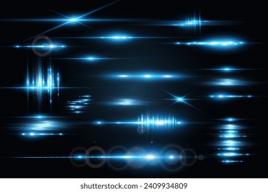 Set of bright light rays.Brigh light on the background.	
