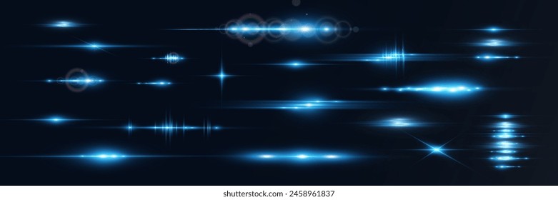 Set of bright light rays.Brigh light on the background.