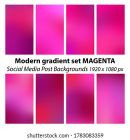 Set Of Bright Magenta Gradients, Valentine Facebook Cover, Linkedin Banner, Banner Vector, Valentine's Day Vector Background, Instagram Post, Website Landing Page Vector Template 
