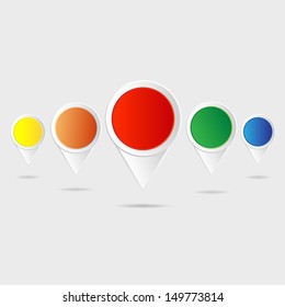 set of bright map pointers