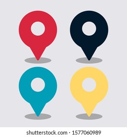 set of bright map pointers