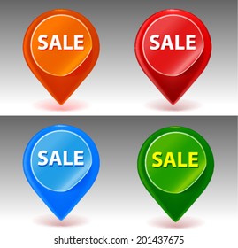 set of bright map sale pointers