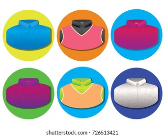 Set bright men's shirts for work and parties