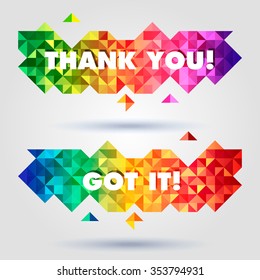 Set of bright mosaic advertisement banners. Perfect for business and deals promotion. Vector illustration.